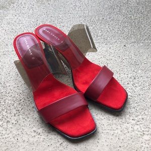NEW Zara red heeled sandals